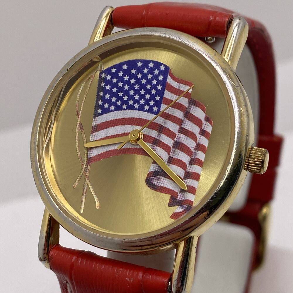 Vintage Valdawn American Flag Watch New Battery